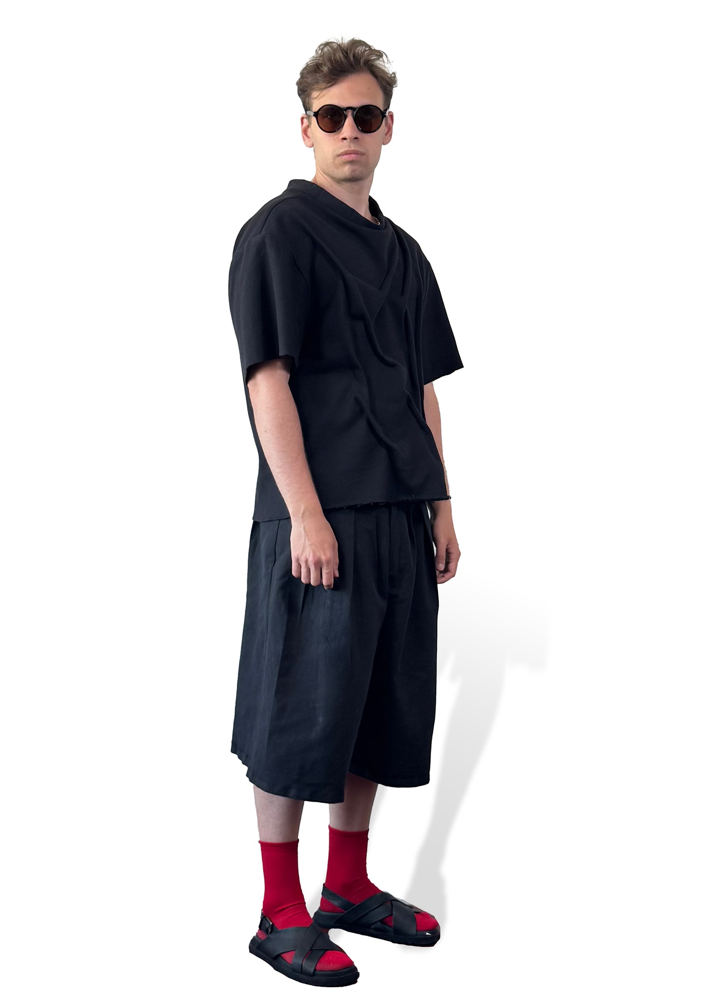 Black Pleated Shorts